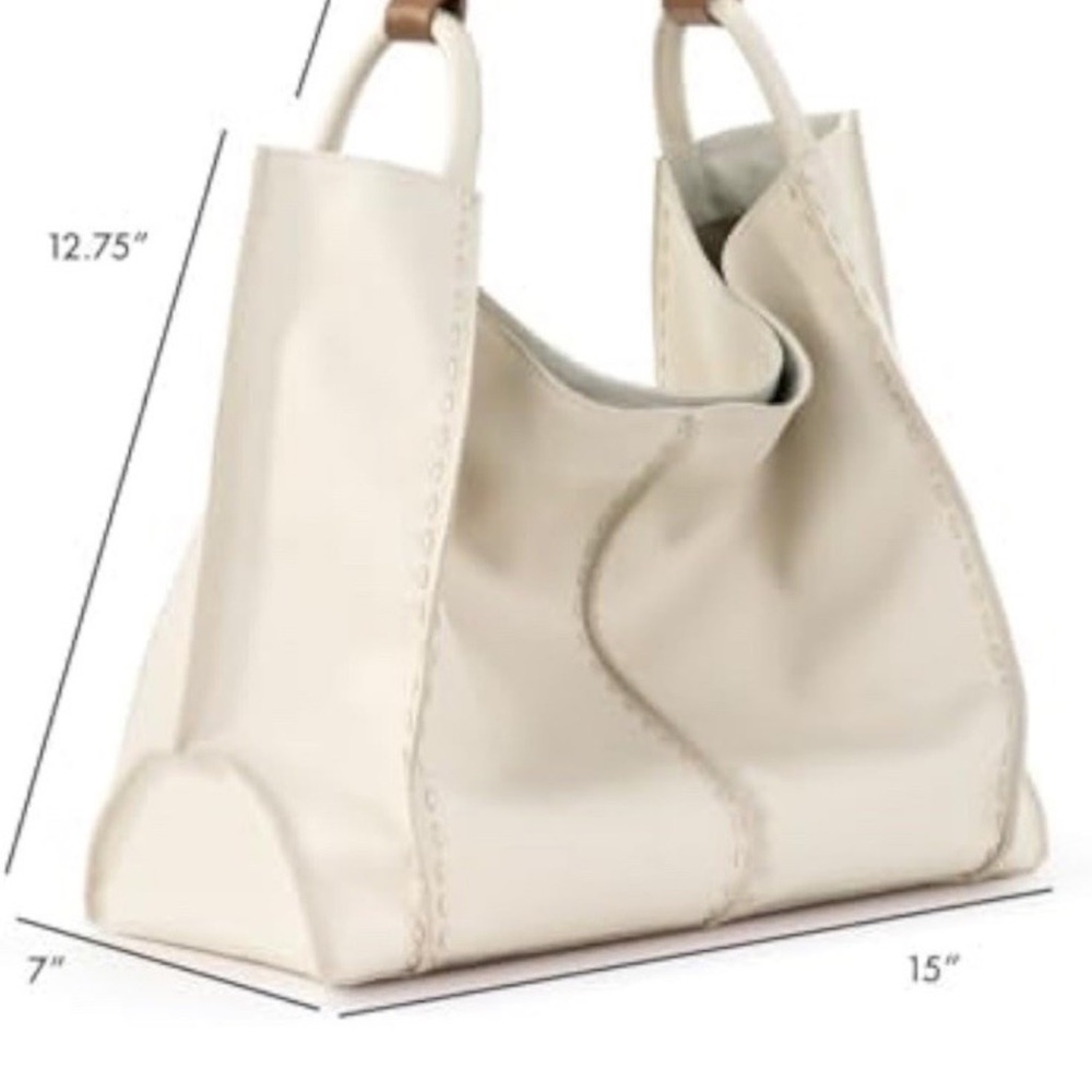 The Sak Felix large Elegant Cream Leather Tote Bag - Picture 7 of 7